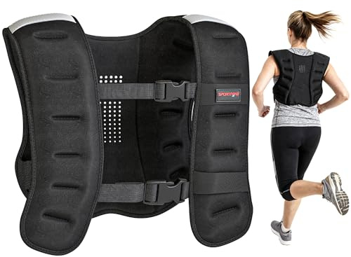 SPORTNOW Weighted Vest, 5kg Running Weight Vest with Adjustable Straps and Reflective Strips, for Men and Women Strength Training, Cardio
