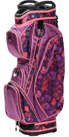 Glove It Damen Golf Cart Bag Leicht, Ergonomisches Design, 15-Fach Teiler, 9 Taschen, Integriertes Putterwell, Gepolsterter Gurt, Strapazierfähiges Gewebe - Butterfly Wings - 6 lbs, 36 x 25 x 15 cm
