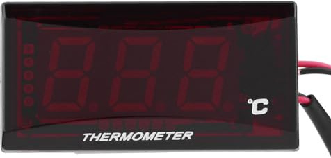 Ailgely Motorcykeltermometer, Vattentemperaturmätare med Bakre LED-ljus, Universell Passform för, 0℃ Till 120℃ (Röd bakgrundsbelysning)