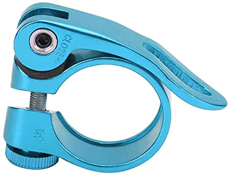 Schnellspanner Sattelklemmung aus Aluminiumlegierung, 31,8 mm Durchmesser, Leicht & Korrosionsbeständig - Schnelle Höhenverstellung, Robust und Kratzfrei, Für Rennrad und (Blau)