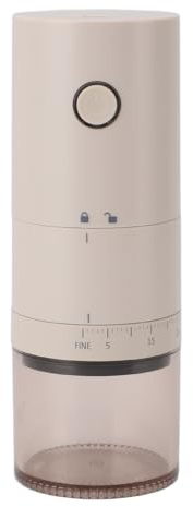 Fdit Moulin à café électrique Rechargeable, 38 Réglages de Mouture Réglables, Charge Rapide USB, pour la Maison, le Bureau et les Voyages, ABS SUS