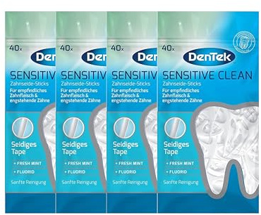 4x DenTeK Sensitive Clean Zahnseidesticks