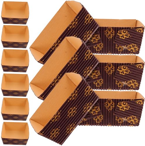 VALICLUD 25 Moules à Pâtisserie en Papier Sulfurisé Résistant la Chaleur 65x65x30 Mm, Lot de 25 Caissettes en Papier Graisse Alimentaire pour Cuisson Gâteaux, Pains et Mini-cakes, Adaptés