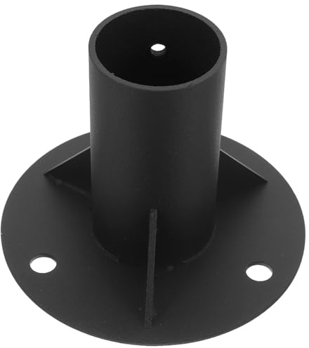 DONFAMDS Soporte de Brida de Piso de Metal para Postes de Barandilla Base de Montaje Resistente para Postes de 52 Mm para Cercas y Buzones Instalación Fácil