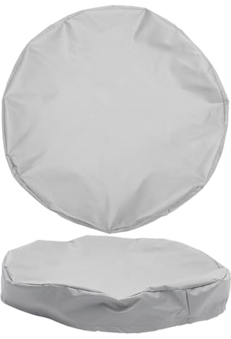 SEWCHICS 2pcs Oxford Cloth Drum Cover with Drawstring, Waterproof Chemical Bucket Protector, Outdoor Rain and Dust Resistant Water Container Lid 65x10cm Gray