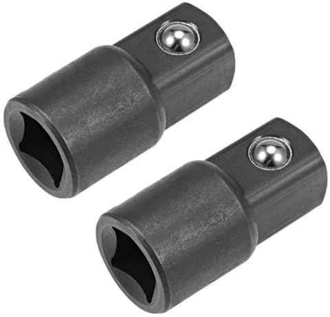 TOP-VIGOR 2Pcs 3/8 Inch Female to 1/2 Inch Male Socket Reducer Adapter, Cr-V Socket Adapter Reducer for Ratchet Wrench, Drive Converter with Ball Detent (Black)