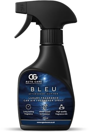 OG Auto Care BLEU Aftershave Inspired Car Fragrance Spray – 250 ml Car Air Freshener For men – Strong, Long-Lasting, Quick-Dry, Non-Aerosol Air Freshener – UK Brand (250ml)