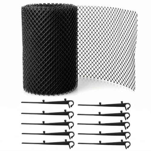 Rännskärm 1-pack bladskydd, svart plast rännnät för regnrännor, 15 cm bred skärm, bladskydd för rännor, svart plastnät, 15 cm brett skydd, regn Pr