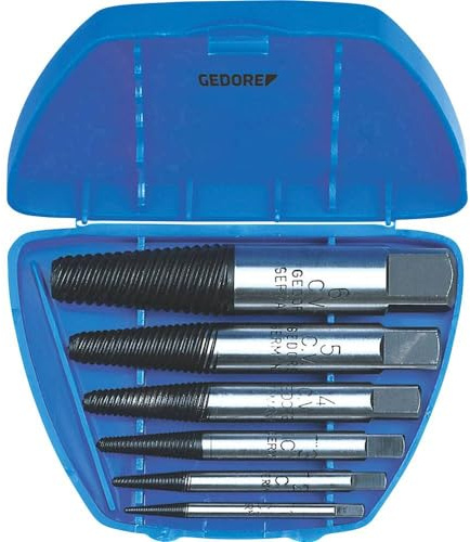 GEDORE Schraubenausdreher-Satz, Chrom-Vanadium-Stahl, 54 HRC, In transparenter Kunststoffbox, 8-teilig, M3-M45