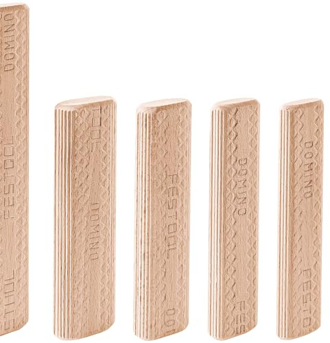 Festool DOMINO Dübel Buche D 14x140-70 Stück BU | Holzdübel 14 mm für DOMINO Fräsmaschine – Führungsrippen, Leimtaschen, Längsrillen