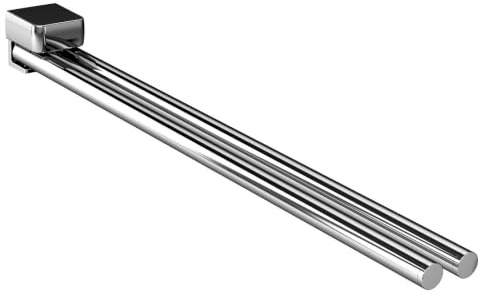 Emco Trend Handtuchhalter Chrom, Handtuchstange 2-armig, schwenkbar, zur Wandmontage, Länge 450 mm - 025000145, Grau