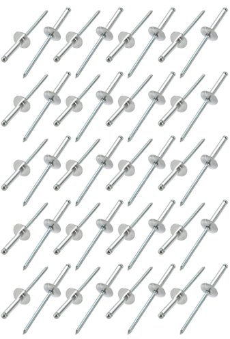 Sourcingmap 40 Pcs 3.2mm x 16mm Aluminum Open End Large Flange Blind Rivets
