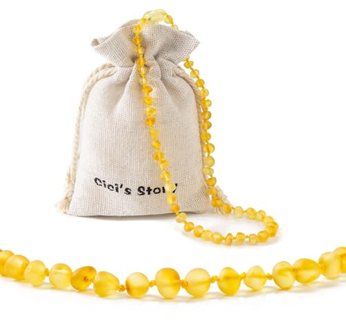 Cici's Story Ámbar Báltico Collar (Butterscotch Raw) - 28cm - 100% Certificado Auténtico