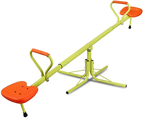 Nova Microdermabrasion Kids Seesaw Swivel Teeter-Totter Home Playground Equipment, 360 Degrees Rotating Safe, Outdoor Fun Toy Set for Kids, Toddlers, Boys, Children (2 Seats)