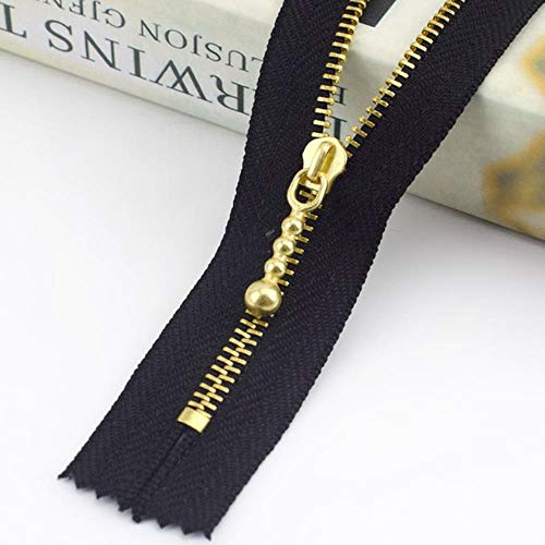10 Stück 3# Gold Metall Reißverschluss Close-End Reißverschluss 12/15 / 20cm für Jeans Taschen Nähen Schneider Kleidungsstücke Handtasche Basteln DIY Zubehör, schwarz, 3#