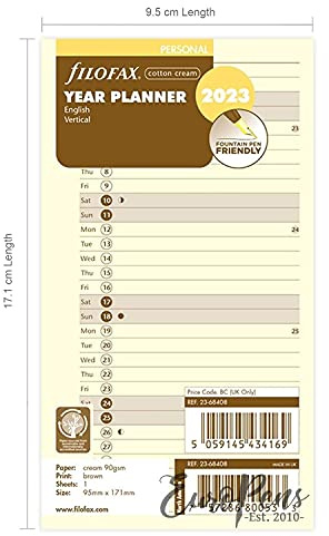 FILOFAX Personal Jahresplaner cotton cream (englisch)2023