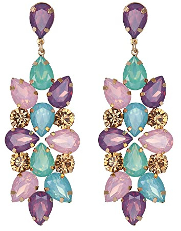 Pendientes de Mujer- Clearine Colgantes Art Deco, Aretes de Lágrima de Cristal Marquesa Brillante