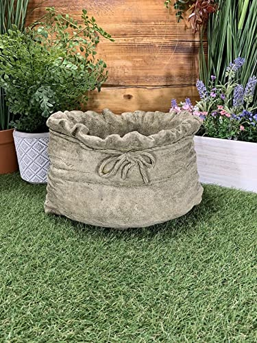 STONE GARDEN SACK PLANTER POT PLANT FLOWER ORNAMENT