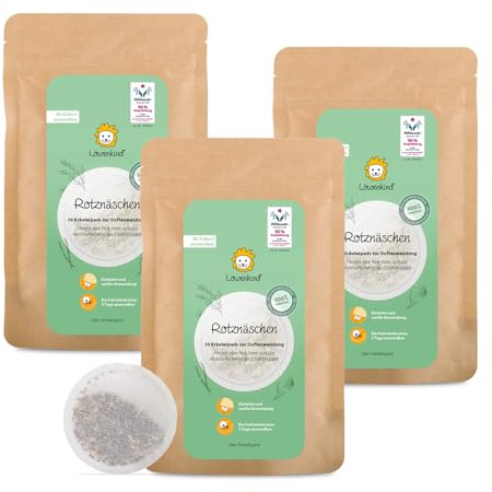 Löwenkind Rotznäschen-Pads 10er Nachfüllpackung (3 Stück) - Natürliche Unterstützung bei Erkältung und verstopfter Nase