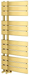 Go Bathrooms Tekar Brushed Gold Heated Towel Rail 1080 x 550mm Heated Towel Rail Designer Bathroom Radiator Modern Elegant Flat Panel Radiator Premium Brushed Gold for Luxurious Finish