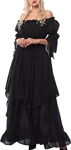 CR ROLECOS Viktorianisches Kleid Damen Piraten kostüm Mittelalter Kleidung Victorian Dress Karneval kostüm