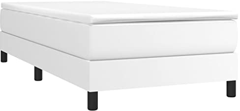 vidaXL Boxspring-sängram vit 80x200 cm konstläder