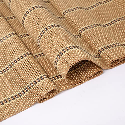 Cordless Bamboo Roman Shades, Natural Woven Blinds with 6 Inches High Valance, Custom Room Darkening Privacy Lined Sun Shade for Indoor Windows, Doors, Color 5