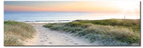 decomonkey - Tableau Acoustique Plage Mer 135x45 1 Pièce - Impression sur Toile Décoration Maison Isolation Peinture Image Phonique Déco Bureau Panneaux AcoustiquesMer paysage plage