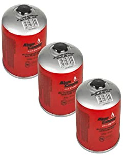 ALPEN - Pack 3 Cartouches de Gaz 500g à Valve Filetée 7/16 Butane Propane pour Réchaud de Camping et Chauffage d'Appoint Extérieur - Standard EN417 Performance Toute Saison