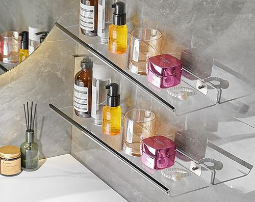 Bathroom Storage Shelf, washbasin Storage Shelf, Double 60cm Shelf