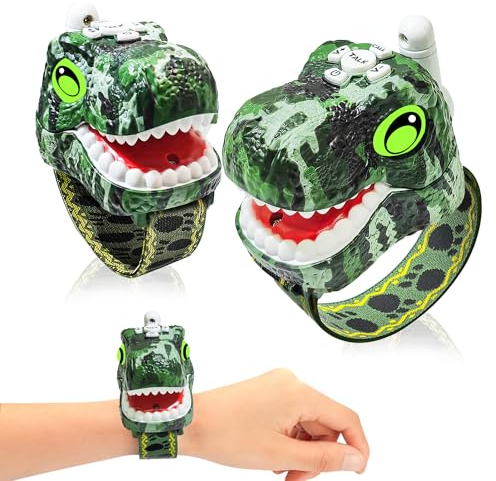 Walkie Talkies für Kinder 2-Pack Dinosaurier Spielzeug für Jungen Mädchen Alter 5-12 Jahre alt 3-Kanal Lange Reichweite mit Ruffunktion Camping Ausrüstung T-Rex Geburtstagsgeschenke