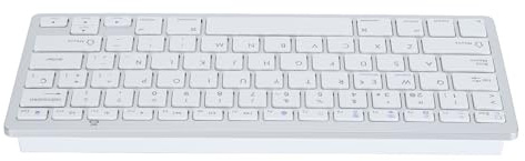 Annadue Teclado Español para PC, Mini Teclado Inalámbrico con Tecla Ñ, Teclado de Idioma de 78 Teclas Teclado Español para Computadora de Escritorio (Blanco)