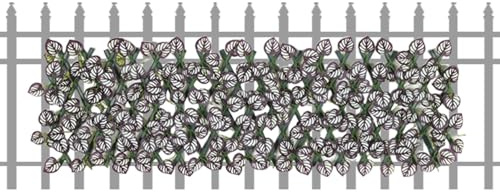 Panneaux de treillis de jardin extensibles - Panneau de clôture de haie artificielle | Écran décoratif en lierre synthétique de 100 x 20 cm, écran de clôture à bords flexibles, panneau de clôture D