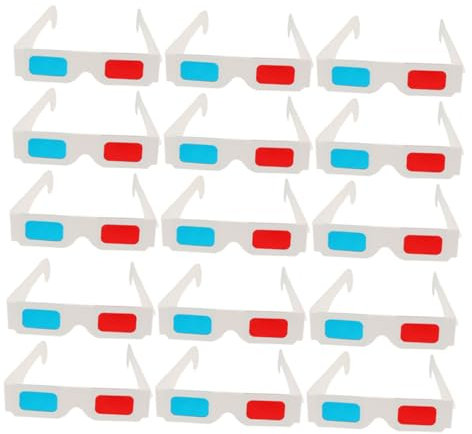 BELLIFFY 60pezzi Occhiali Anaglifici Di Carta Per Film Occhiali Da Cinema Usa e Getta Per Visualizzare Riviste e Foto