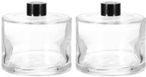 QUARKZMAN 2pz 500ml/17oz Vuoto Diffusore Bottiglia 4,1 x 4,1 Ricaricabile Fragranza Accessori Aromaterapia Barattolo Contenitore per Sostituzione Diffusore Fai da Te Casa Bagno Trasparente