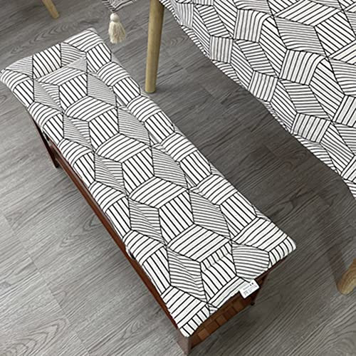 Sitzkissen für Gartenbank, mit Bändern, 2-/3-Sitzer, rechteckig, Bankauflage für Terrasse, Büro, Küche, Esszimmer, Schaukel, Innen- und Außenbereich, 230 x 30 x 2 cm, Stil 4