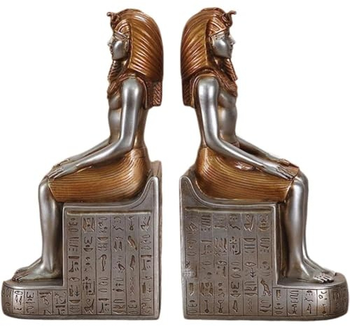 Lpitoy Dekorative Buchstützen, Einzigartige Ägyptische -skulptur, Buchstützen, Bücherregale, Stopper, Halter, rutschfeste Buchstopper, Schreibtisch-Ornamente