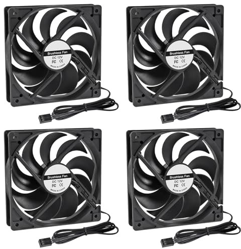 4Pack PWM - PC- und CPU-Lüfter 120mm 12V Schwarz, 3pin PWM Silent Fan