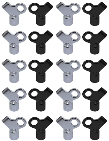 20 Packs Zinc Alloy Radiator Vent Valve Keys, Radiator Bleeder Keys Exhaus Bleed Vent Keys Gas Valve Metal Radiator Keys Accessory for Efficient Air Release