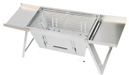 Barbecue Portable en Acier Inoxydable pour Barbecue extérieur au Charbon de Bois, Barbecue épais, Petit Barbecue Pliable au Charbon de Bois, brochettes, Barbecue Portable (A)