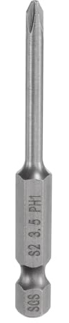 QUARKZMAN #1 Embout de Tournevis Cruciforme Phillips Ph1 Tige Hexagonale de 1/4 Longueur de 2,56 (65mm) en Acier S2 Magnétique À Tête Cruciforme pour Perceuse Électrique Tige de 3,5mm
