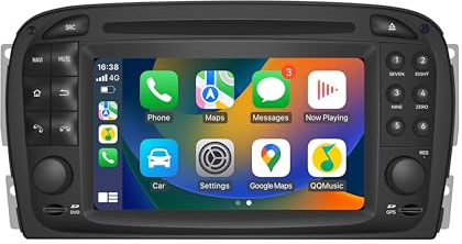 Radio for Mercedes SL R230(2001-2005) Upgrade Car Stereo, 6.2 Touch Screen Head Unit with Wireless CarPlay & Android Auto, YouTube, Full Screen Mirror Link, GPS Navigation, Backup Camera Support,64GB