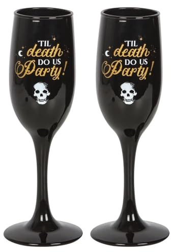 Tech Island Copa de vino con texto en inglés Til Death Do Us, efecto de cristal transparente, ideal para fiestas, cócteles, whisky, champán, bodas y aniversarios, regalo