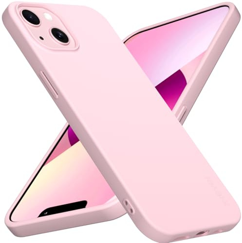 X-level Cover per iPhone 13, Morbida, Antiscivolo, Rosa | Custodia Sottile in Silicone, Aderente, Finitura Satinata Anti-Impronte, Bordo Rialzato per Fotocamera e Accesso ai Comandi