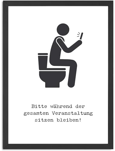 MoonWorks® Poster Bilder Badezimmer Wand-Deko Bad WC Bitte im Sitzen pinkeln Aufforderung Digitaldruck | DIN A5, A4, A3