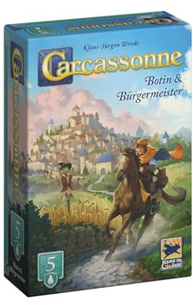 Hans im Glück Carcassonne – Botin und Bürgermeister (Auflage 2025), 5. Erweiterung, Familienspiel, 2-6 Spieler, 7+ Jahre, 45 Minuten, Deutsch