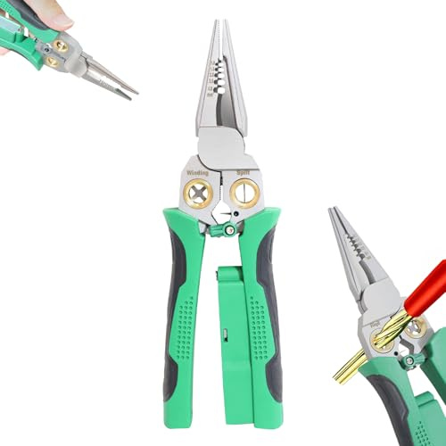 Laukowind 8 in 1 Wire Stripper with Voltage Tester, Wire Stripper Pliers Multi-Function Electrician Tool for Stripping Cutting Scraping Crimping Wires Car & Home Electrical Repair