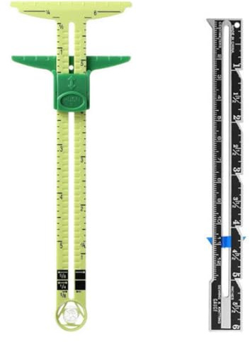 VBSYUYQ 2 Pack 5-in-1 Sliding Sewing Gauges Dual Scale for Craft | 2 pack 5-in-1 sliding sewing gauges, dual inch centimetre scale, for hemming seam allowance craft measuring
