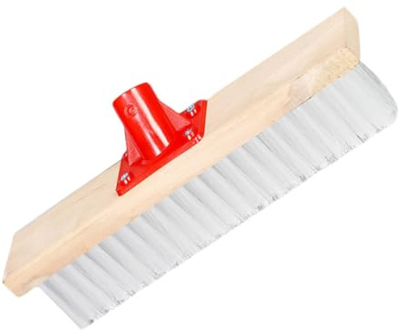 VANZACK Hard Bristle Floor Scrub Brush 40cm Long Handle, Nylon Decking and Patio Scrubbing Broom for Outdoor and Bathroom Cleaning, Wear-Resistant Stiff Bristle Brush for Carpet and Tile