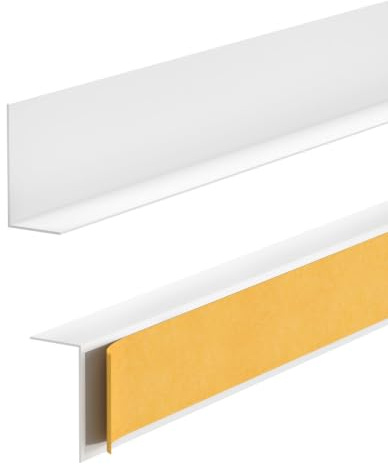 Quest Sockelleiste Hart-PVC 50x20 mm selbstklebend - Weiß, 200 cm | Robuste Fußleiste und Bodenleiste, feuchtigkeits- & UV-beständig, Montage ohne Bohren, für Bad, Küche & Flur